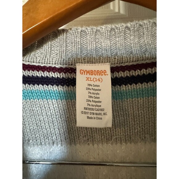 NWT Gymboree Girls Sweater Cardigan stripe multi colors  XL (14) - Picture 2 of 6